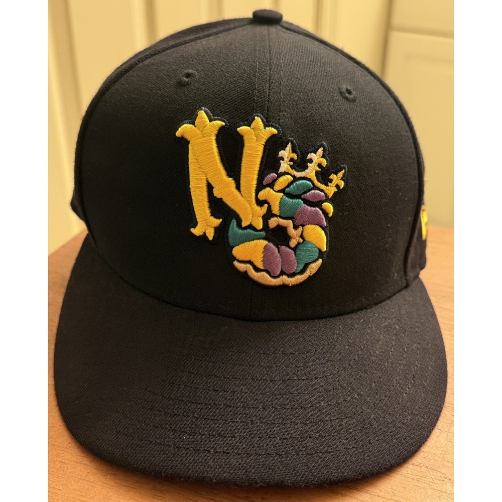 Vintage New Orleans Baby Cakes MiLB New Era 59Fifty Fitted 6 7/8 Hat Black Rare